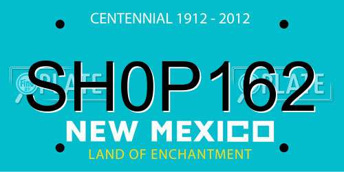 SH0P162 New Mexico License Plate