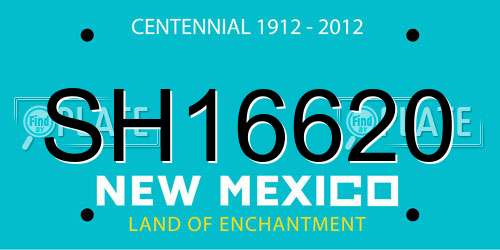 SH16620 New Mexico License Plate