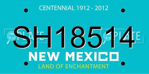 SH18514 New Mexico License Plate