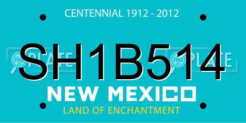 SH1B514 New Mexico License Plate