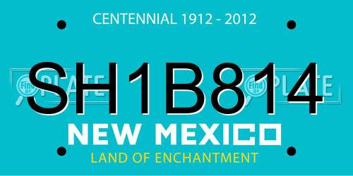 SH1B814 New Mexico License Plate