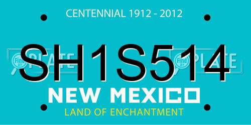 SH1S514 New Mexico License Plate