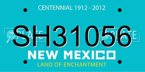 SH31056 New Mexico License Plate