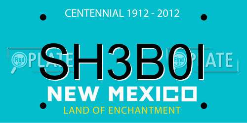 SH3B0I New Mexico License Plate