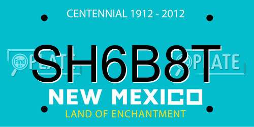 SH6B8T New Mexico License Plate