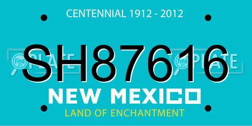 SH87616 New Mexico License Plate