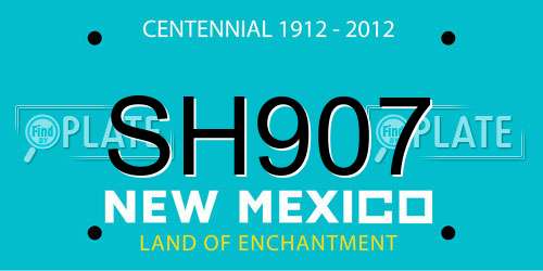 SH907 New Mexico License Plate