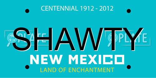 SHAWTY New Mexico License Plate