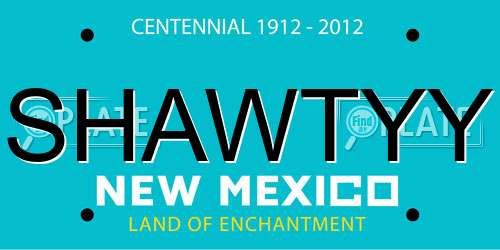 SHAWTYY New Mexico License Plate