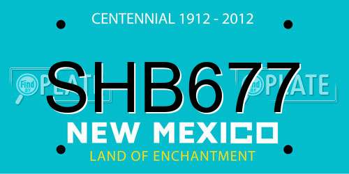 SHB677 New Mexico License Plate