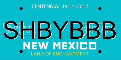 SHBYBBB New Mexico License Plate
