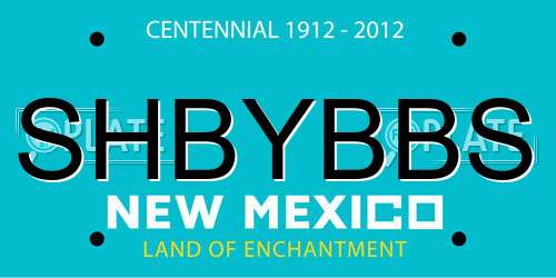 SHBYBBS New Mexico License Plate