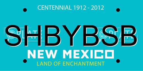 SHBYBSB New Mexico License Plate