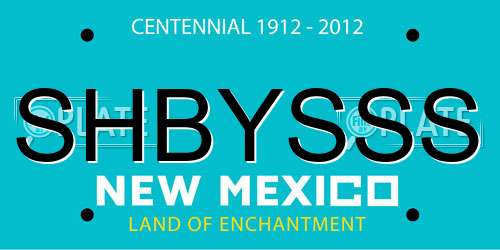 SHBYSSS New Mexico License Plate
