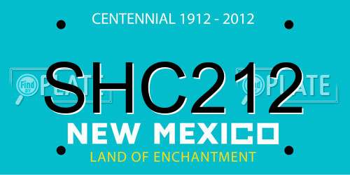 SHC212 New Mexico License Plate