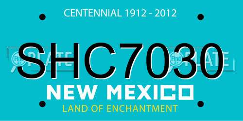 SHC7030 New Mexico License Plate