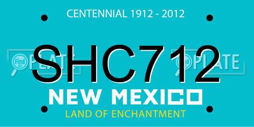 SHC712 New Mexico License Plate