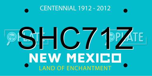 SHC71Z New Mexico License Plate