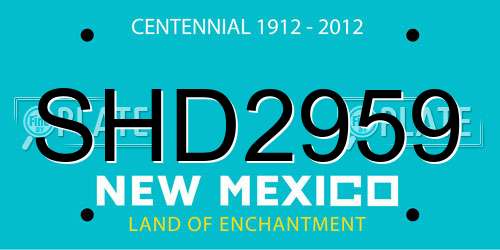 SHD2959 New Mexico License Plate