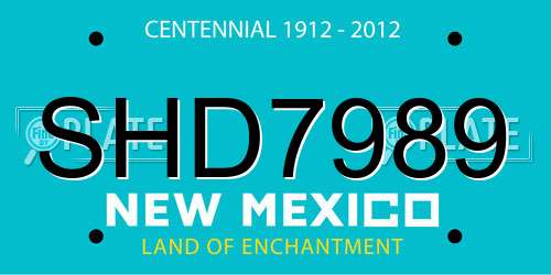 SHD7989 New Mexico License Plate