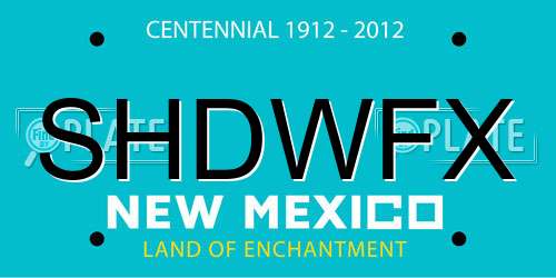 SHDWFX New Mexico License Plate