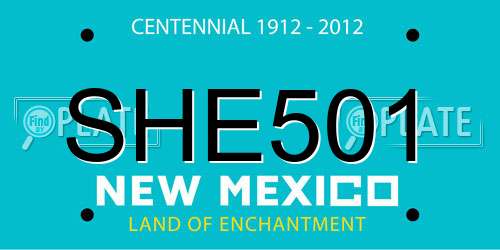 SHE501 New Mexico License Plate