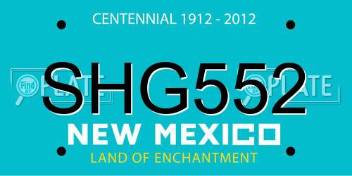 SHG552 New Mexico License Plate