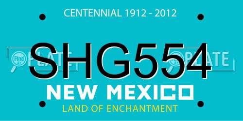 SHG554 New Mexico License Plate