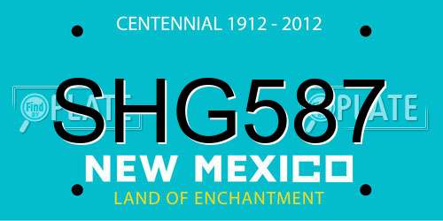 SHG587 New Mexico License Plate
