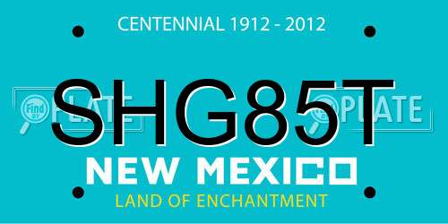 SHG85T New Mexico License Plate