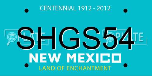 SHGS54 New Mexico License Plate