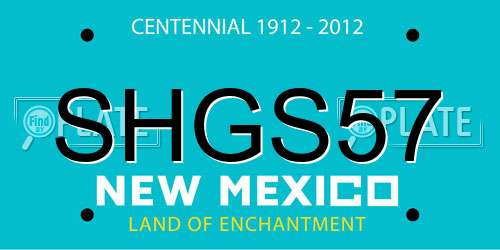 SHGS57 New Mexico License Plate