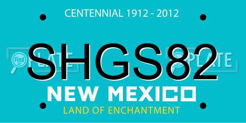 SHGS82 New Mexico License Plate