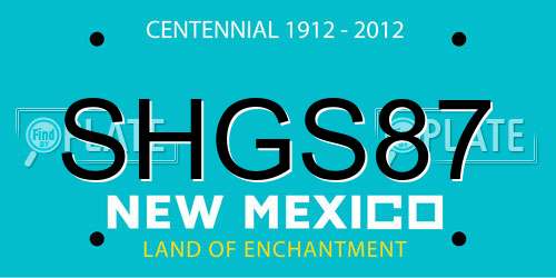 SHGS87 New Mexico License Plate