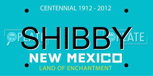 SHIBBY New Mexico License Plate