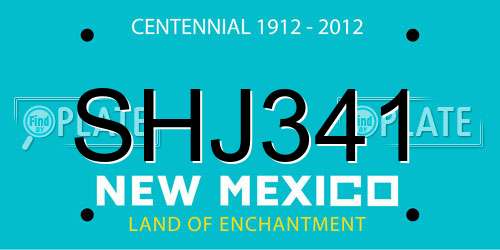 SHJ341 New Mexico License Plate