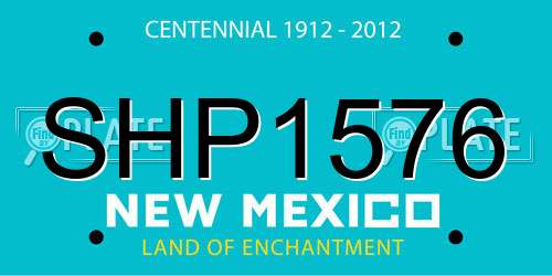 SHP1576 New Mexico License Plate