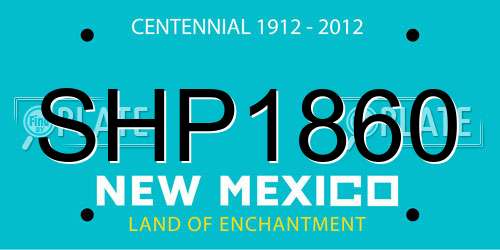 SHP1860 New Mexico License Plate