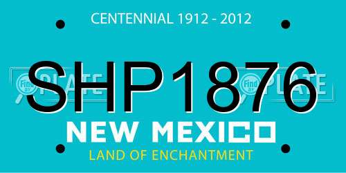 SHP1876 New Mexico License Plate