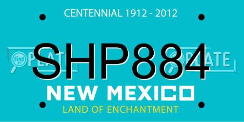 SHP884 New Mexico License Plate