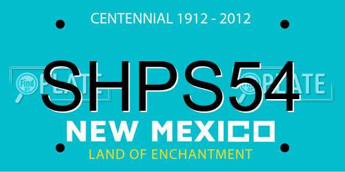 SHPS54 New Mexico License Plate