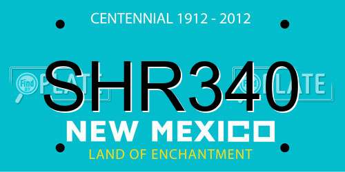 SHR340 New Mexico License Plate