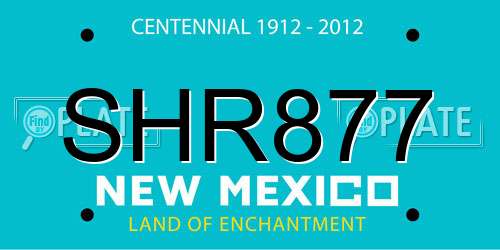 SHR877 New Mexico License Plate