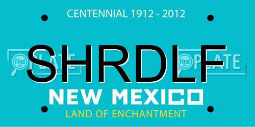 SHRDLF New Mexico License Plate