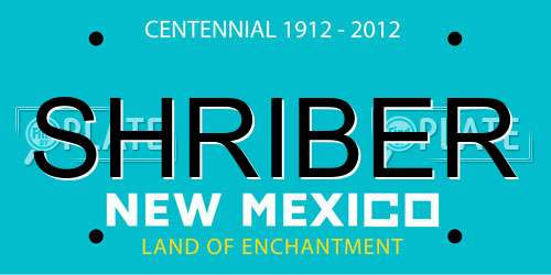 SHRIBER New Mexico License Plate