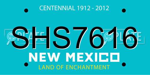 SHS7616 New Mexico License Plate