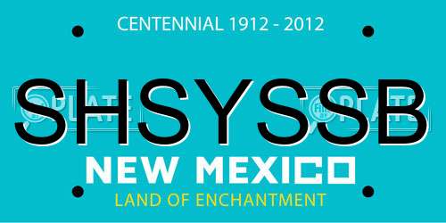 SHSYSSB New Mexico License Plate