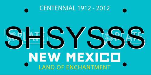 SHSYSSS New Mexico License Plate