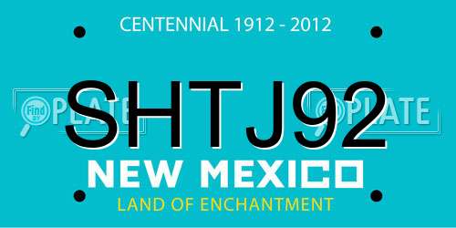 SHTJ92 New Mexico License Plate