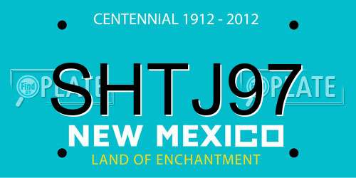 SHTJ97 New Mexico License Plate